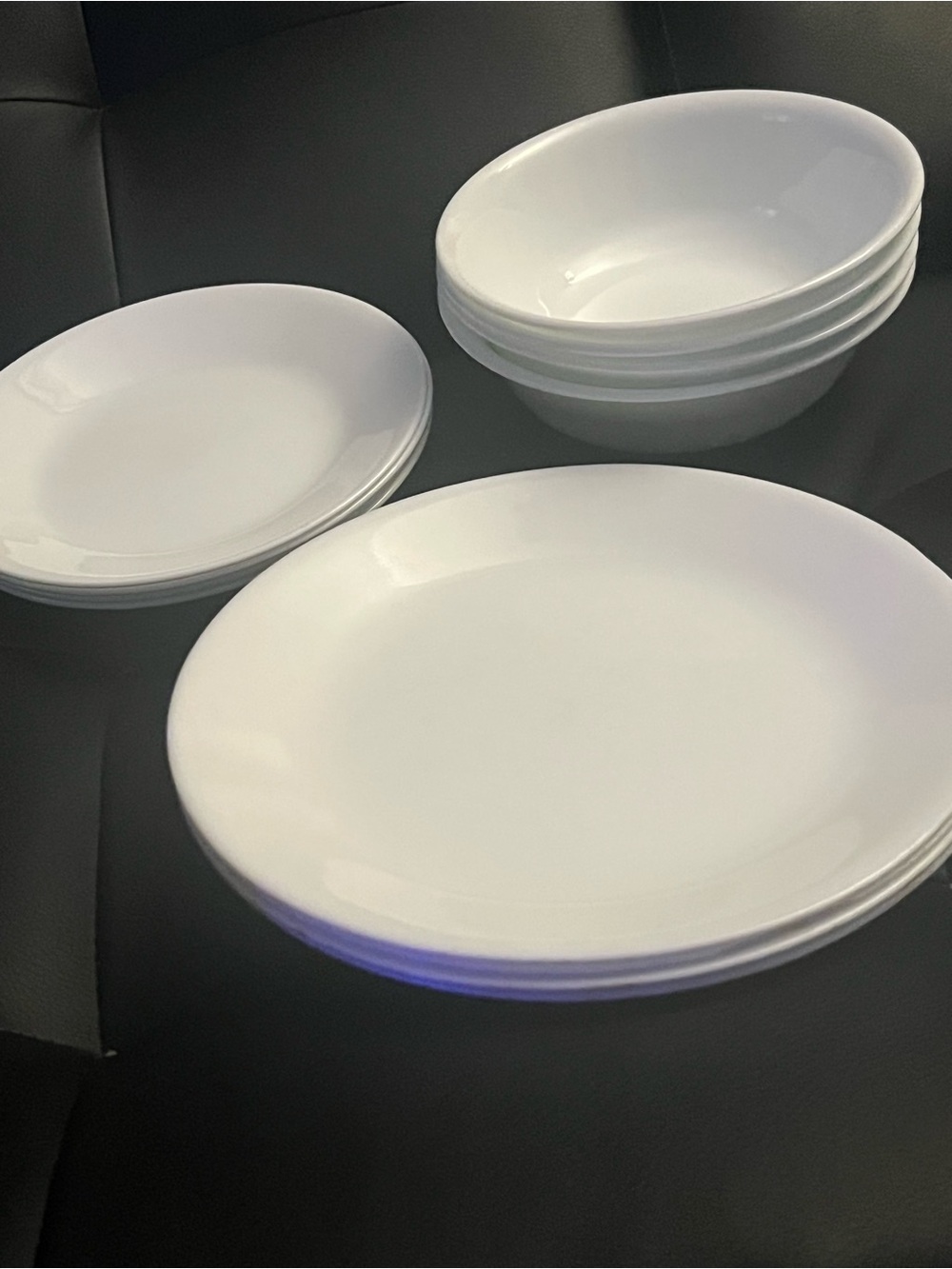 White Corelle Vitrelle 4 piece setting Classic White Plates & Bowls